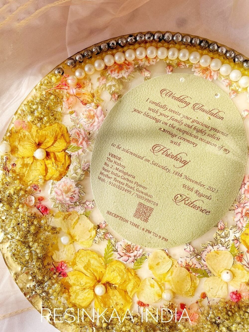 wedding card + flower PRESERVATION in 12 inch frame - Image 4