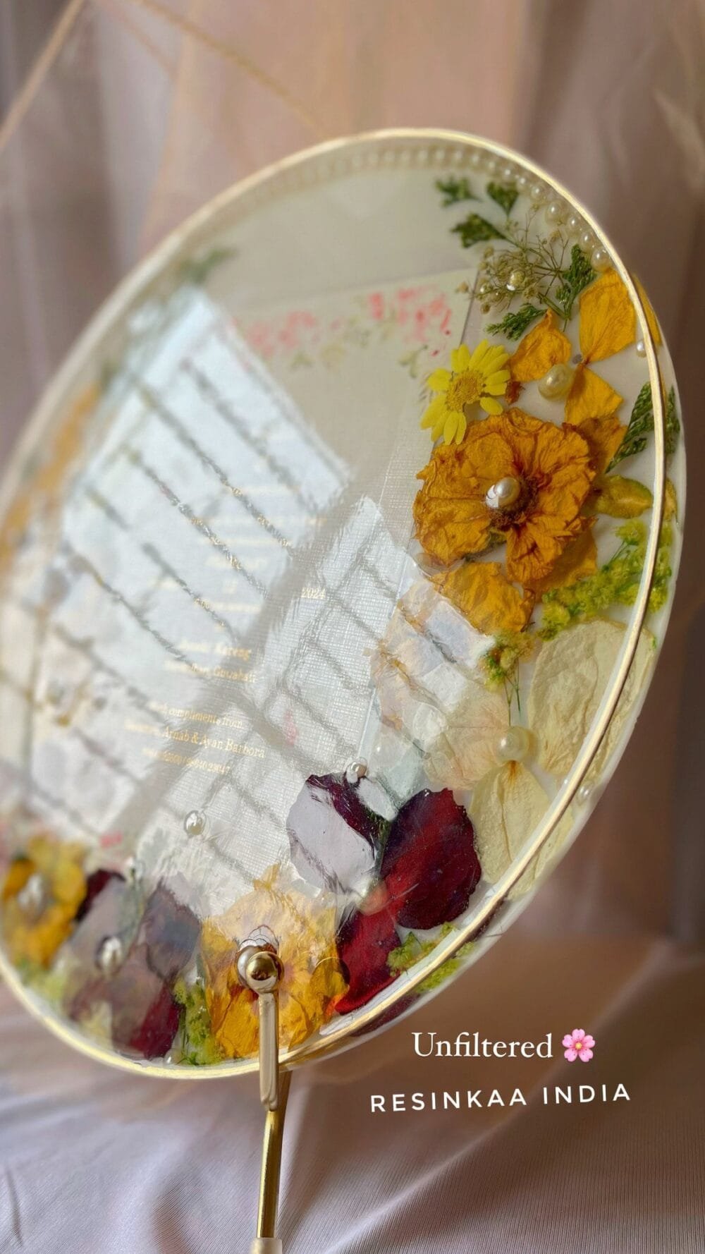 wedding card + flower PRESERVATION in 12 inch frame - Image 2