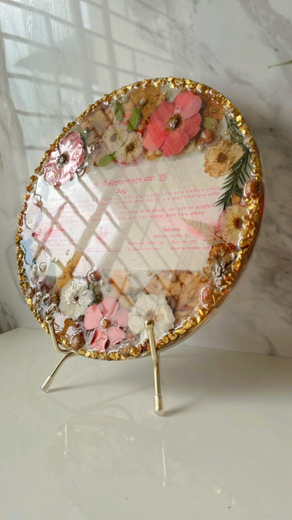 wedding card + flower PRESERVATION in 12 inch frame - Image 3