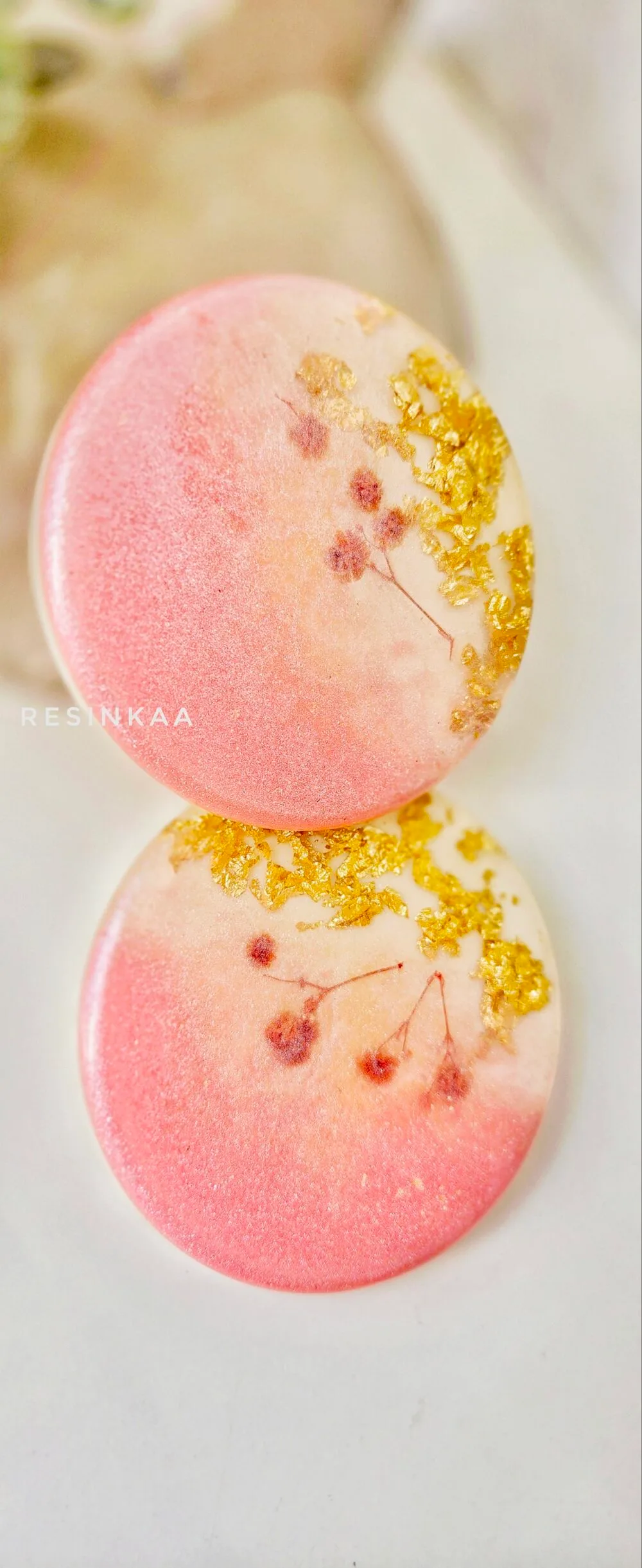 pink & white coasters
