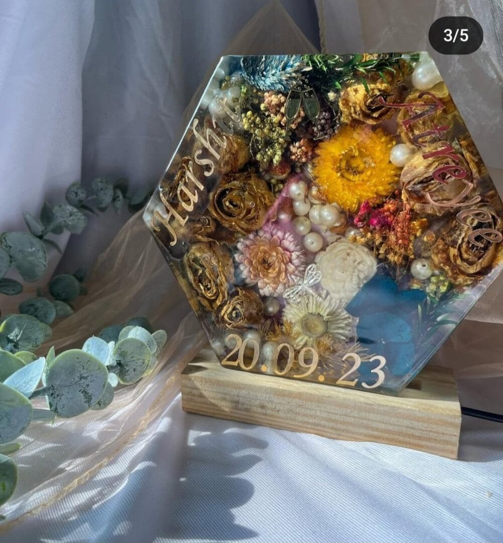 Hexagonal  flower  block with stand - Image 4